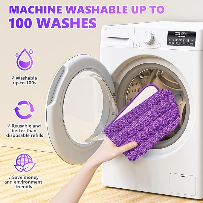 6 Pack Reusable Mop Pads Compatible