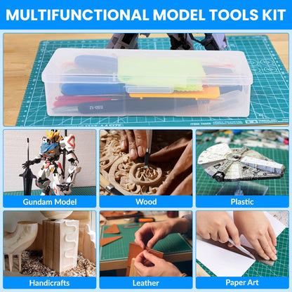 Gundam Tool Kit, 82 Pcs Professional Model Tool Kit for Gundam, Modeling Tools for Plastic Models, Model Car Kit for Adults, Model Building Tools Hobby Tools Craft Set for Repairing and Fixing