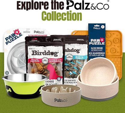 Palz&Co EcoBowl with Lid for Dogs & Cats, 80 oz Cinnamon - Natural Bamboo Pet Bowl with Non-Slip Base, Pet Food and Water Dish, Dishwasher Safe