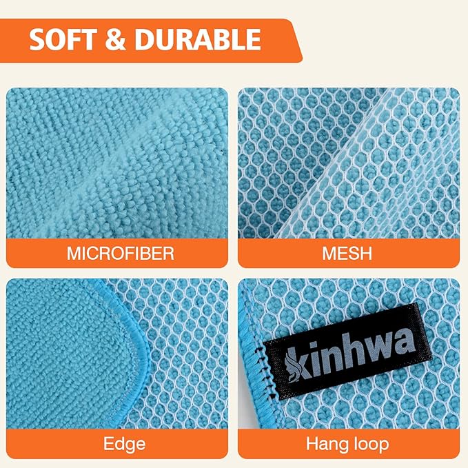 KinHwa Kitchen Washcloths for Dishes Absorbent Microfiber Dish Cloths Quick Dry