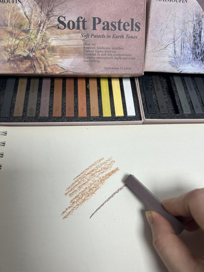 MAIMOUFIN 12-Pack Gray Tone Soft Pastel Sticks - Square Water-Soluble Artist Chalks with High Pigment for Sketching, Drawing & Illustration (Perfect for Artists, Beginners & Hobbyists) (Grey)