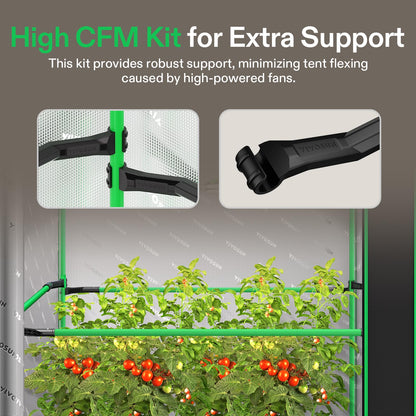 VIVOSUN P558 60"×60"×80" PRO Grow Tent, with Thick 1 inch Poles, Strengthened High Reflective Mylar Oxford Fabric, Extra Hanging Bars & High CFM Kit for Hydroponics Indoor Plant for AeroLight A200SE×3