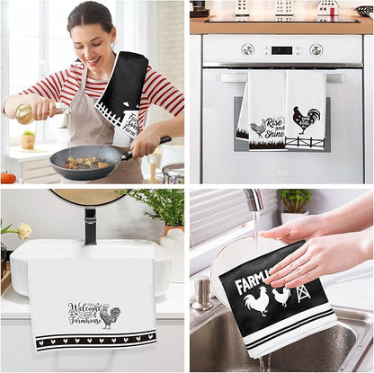 R HORSE Funny Chickens Kitchen Dish Towe