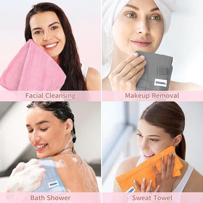 HOMERHYME Microfiber Washcloths, 50 Pack Wash Cloths Face Towel, Soft Lint Free