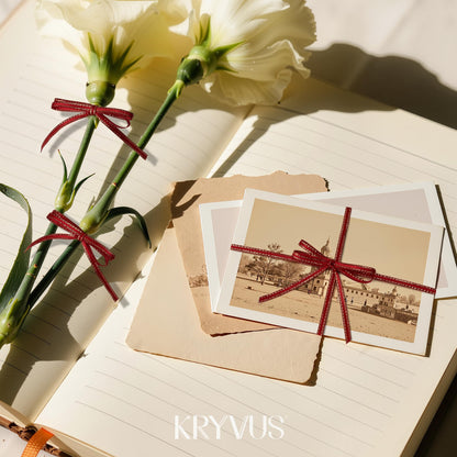 Kryvus Red Satin Ribbon with Gold Edge - 1/8 inch x Continuous 100 Yards Double Faced Thin Ribbon for Wedding Invitation Card, Gift Wrapping, Christmas Ornaments, Crafts