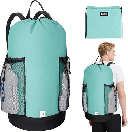 BALEINE 120L Laundry Bag Backpack, 900D Oxford Fabric Large Travel Laundry Bags