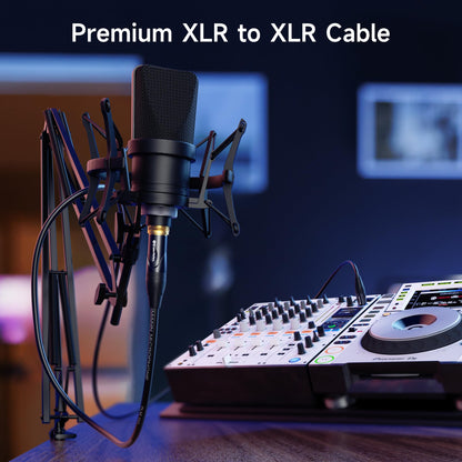 Cable Matters 2-Pack Premium XLR to XLR Cables - 6ft, Male to Female Microphone Cable, Oxygen-Free Copper (OFC) Mic Cord, Black