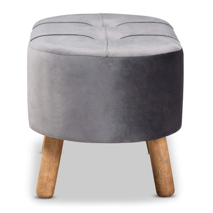 Baxton Studio Ottomans, Grey/Natural