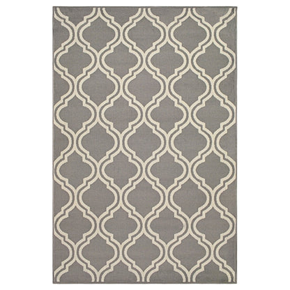 SUPERIOR Indoor Area Rug, Jute Backing Rugs, Modern Floor Decor for Entryway, Hallway, Kitchen, Office, Bedroom, Living Room, Dining Room, Nursery, Elegant Double Trellis, 8' x 10', Grey