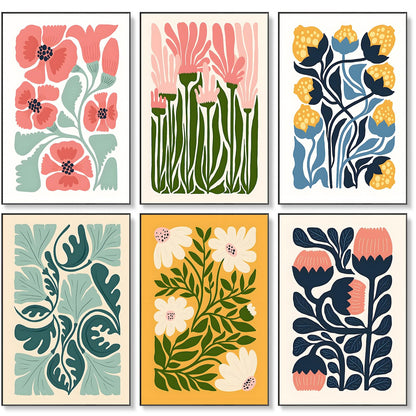 6 Pack Paint by Numbers Kit for Adults Beginner, Flower Adult Paint by Number Kits on Canvas Without Frame, Easy Flowers DIY Acrylic Oil Painting by Numbers Kits, Perfect for Home Decor 8x12 Inch