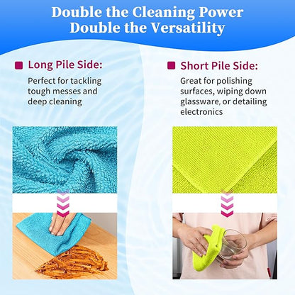 FIXSMITH Shop Towels-200 Pack, 12 x 16 in Microfiber Cleaning Cloth, Highly