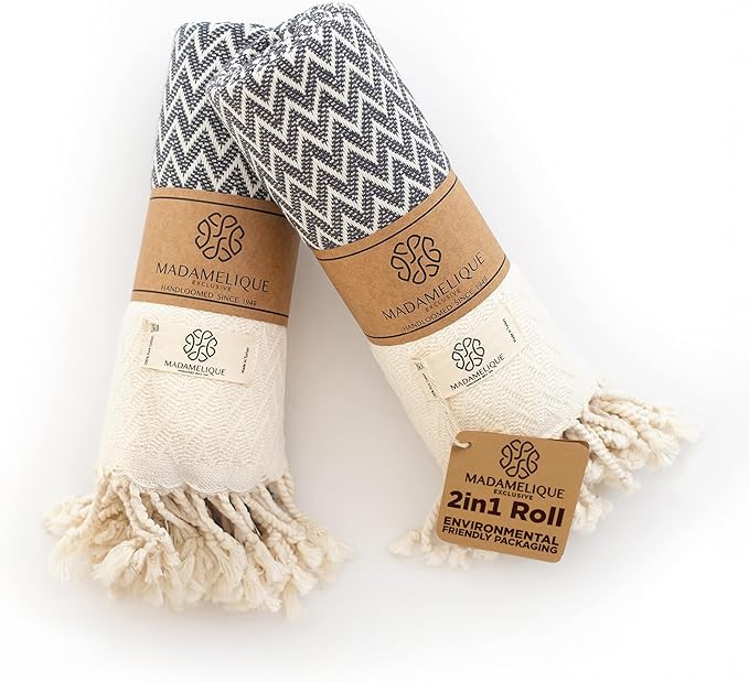 Madamelique Exclusive Hand Towels Set of 2-18 x 40 Inches