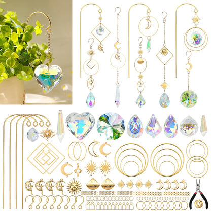 DIY Sun Catcher Kits for Adults, 260 pcs Crystal Suncatchers Making Suppliers for Garden Plant Windows Hanging Art and Crafts for Women Valentines Mother's Day Birthday Gifts Home Decor
