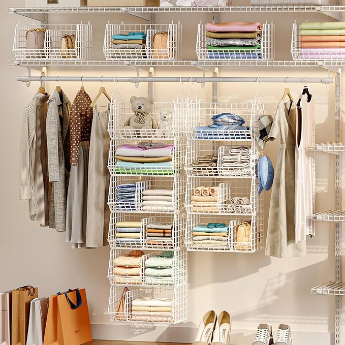 6 Tier Extra Large Hanging Closet Organizer, Closet Storage Hanging