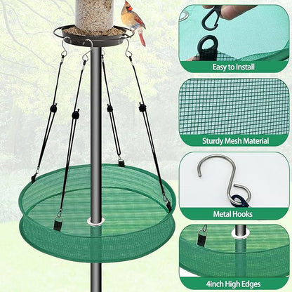 Bird Seed Catcher Tray for Hanging Bird Feeder Platform, 20 inches Birdseed Hoop for Hummingbird Feeders Bee Feeder Outdoor Garden Hanging Tray(1PC-)