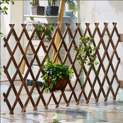 4Pcs Expandable Garden Trellis, 38" x 89" Large Wooden Lattice Fence Wall Panel Lattice Trellis for Climbing Plants Outdoor Ivy Vine Rose Clematis for Garden Patio Room Decor (4Pcs Brown)