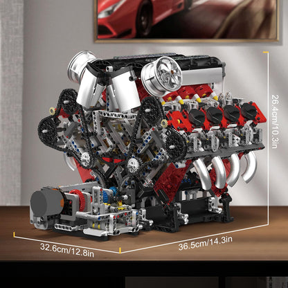 Mould King V8 Engine Building Blocks Sets, V8 Engine Model Kit That Runs, MOC Engineering Model Building Kit with Battery and Motor, 2718 PCS Building Blocks for Adults