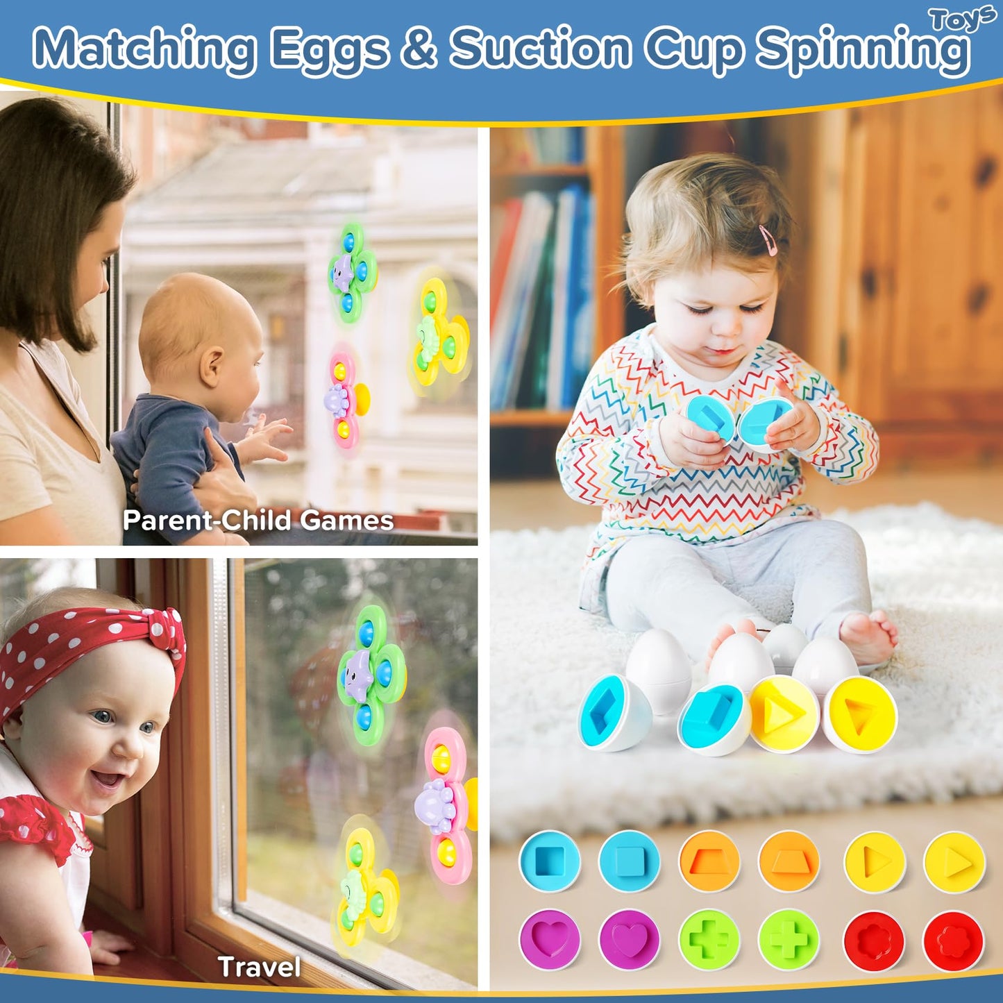 Somastung 7‑in‑1 Montessori Baby Toys for 6‑12 Months & 1+ Years, Infant Sensory Teething & Stacking Blocks | Wooden Shape Sorter, Xylophone Musical Toy, Birthday Gift for Toddlers 1‑3