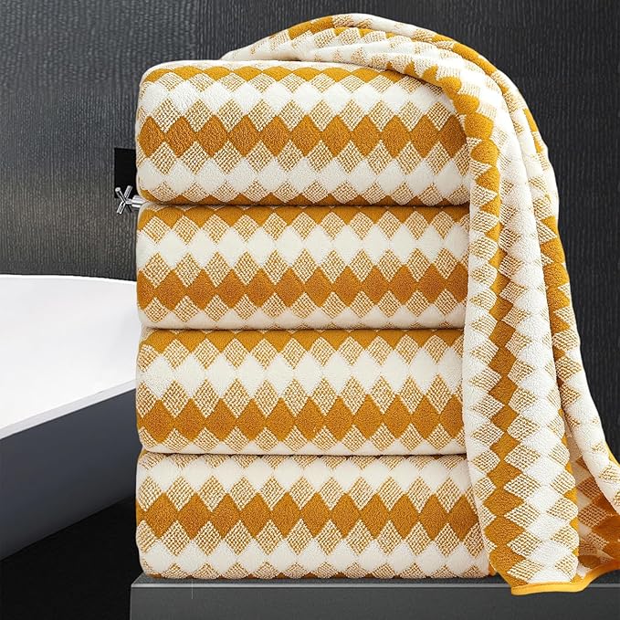 4 Piece Bath Towel Set Oversized Bath Sheet 35"x70" Bathroom Towel Extra Large