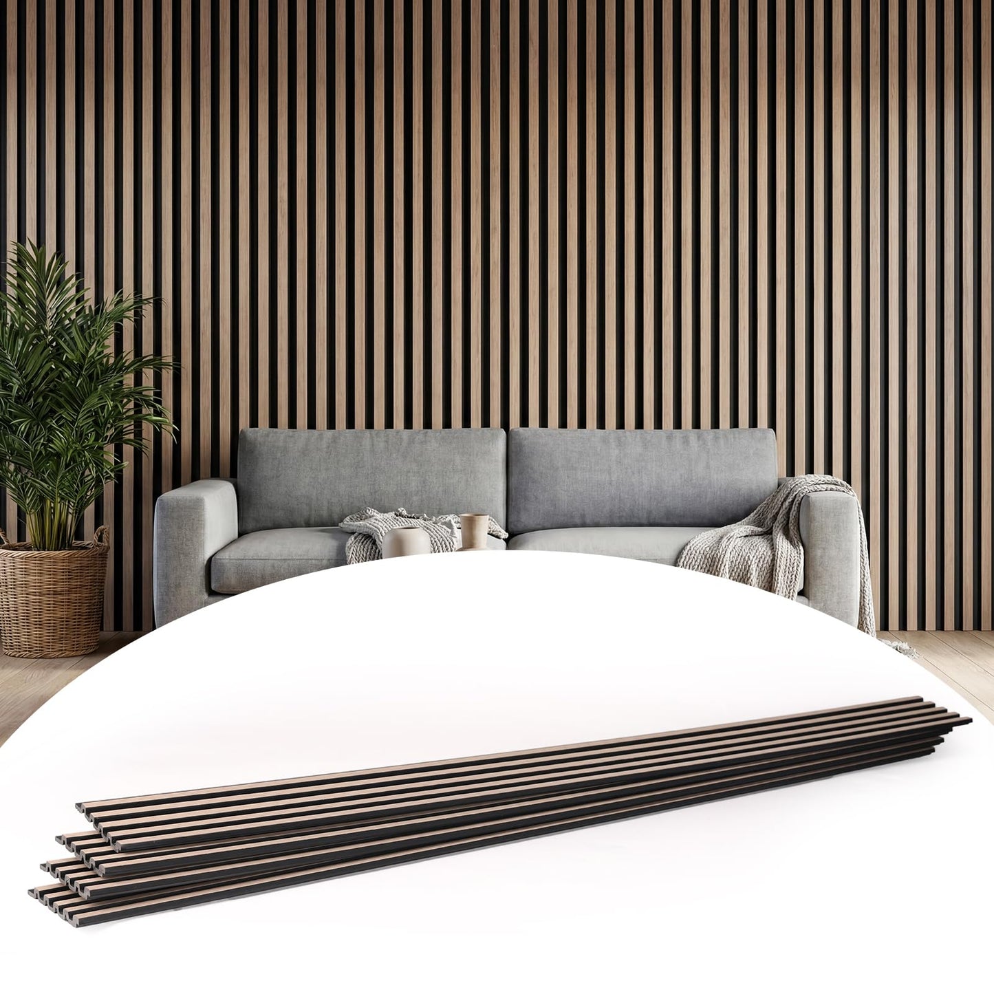 Schliersee 3D Wall Panels, 16 Packs 47.24x4.7 Inch 24.67sq.ft Decorative Wall Panel Accents Interior Wall Decor for Living Room, TV Background, Bedroom, Kitchen