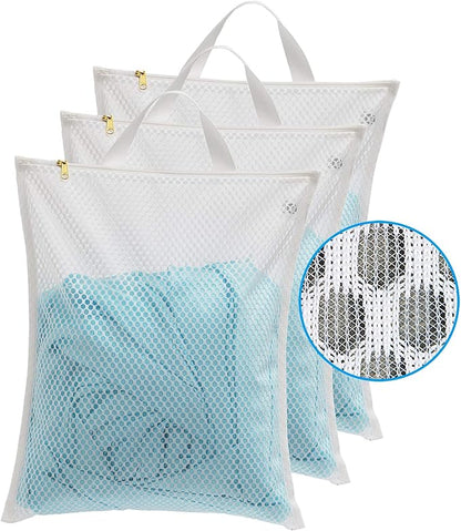 TENRAI Laundry Bag Mesh Wash Bag，Use YKK Zipper，Tote Bag Bathroom Hanging