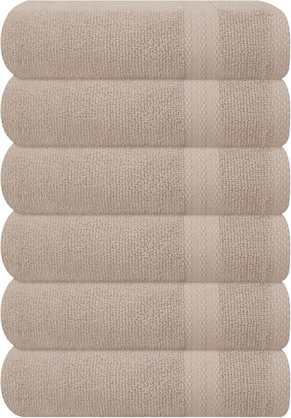 GLAMBURG Ultra Soft 6-Piece Hand Towel Set 16x28-100% Ringspun Cotton