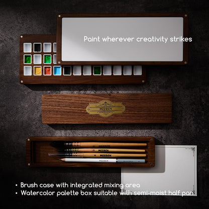 MEEDEN American Black Walnut Tabletop Easel Set - Luxury Art Supplies Kit with Storage Drawer, Drawing Board & Paint Box, Foldable Paint Sketchbox for Adults Artists - Art Gift for Painters & Artists