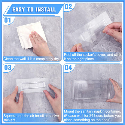 Suzile 6 Pack Wall Mount Organizer Acrylic File Holder Adhesive Cabinet Door Organizer Wall Mounted Storage Box for Office Kitchen Bathroom Bedroom Garage Craft Room Collection(Big)