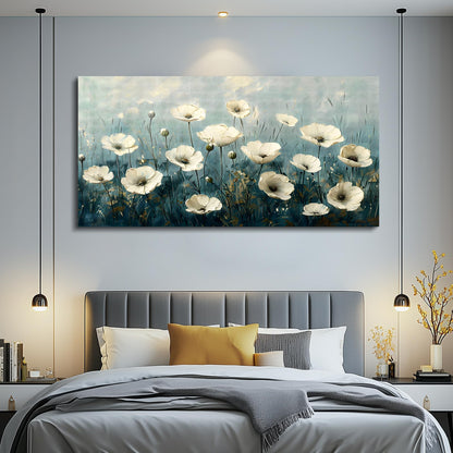 FUHAIHUA Canvas Wall Decor For Bedroom Wall Art For Living Room Office Decorations White Flowers Landscape Painting Modern Wall Pictures Artwork Farmhouse Posters Ready To Hang Home Decor 20x40 In