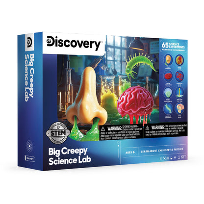 Discovery™ Big Creepy Science Lab – 65 Experiments STEM Kit for Kids| Slime, Reactions, Crystals & Gross Science| Educational Learning Project Activity Set| Chemistry & Physics Toy Gift| Ages 8+