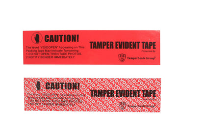 TamperSeals Group - 1 Roll 100% Total Transfer Tamper Evident Security Seal Tape (50mm x 50m x 2mil, Ultra-Thick “Void” Film, Red)