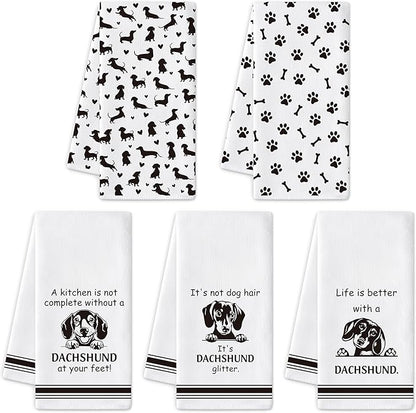 R HORSE Dachshund Kitchen Dish Towel