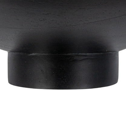 Bloomingville Round Acacia Wood Pedestal with Metal Base, Natural and Black