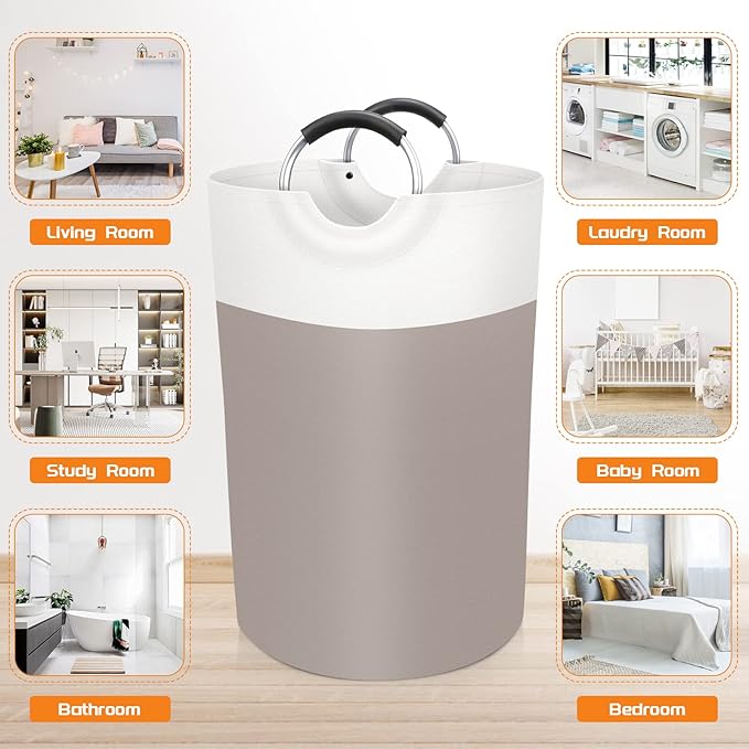 BlissTotes 75L Laundry Basket, Freestanding Laundry Hamper, Collapsible Dirty