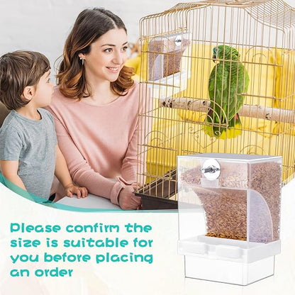 GlikCeil 8 Pcs No Mess Bird Feeder Automatic Bird Feeder for Cage Bulk Parrot Seed Food Container Cage Accessories for Small Medium Parakeet Canary Cockatoo Cockatiel Finch