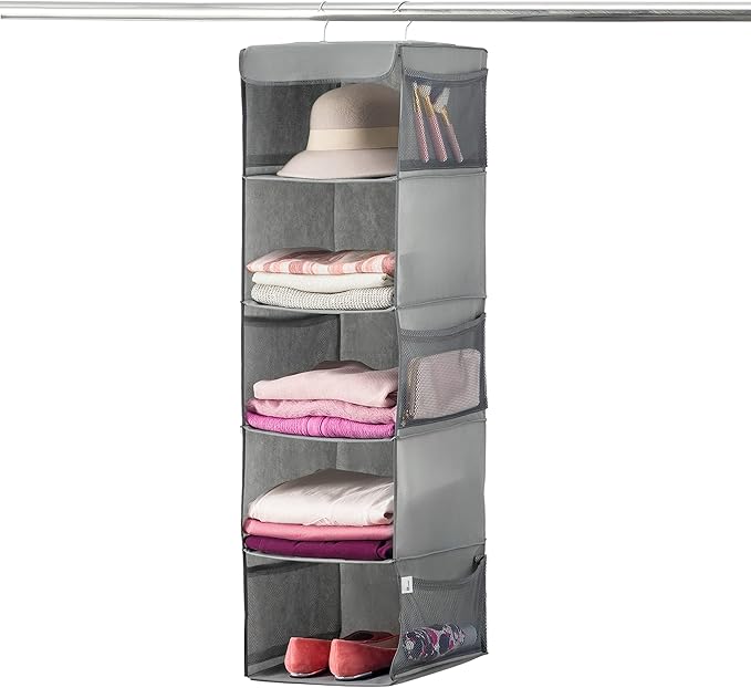 ZOBER Hanging Closet Organizer, 5-Shelf