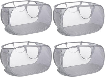 4 Pack Collapsible Laundry Baskets, Foldable Laundry Basket
