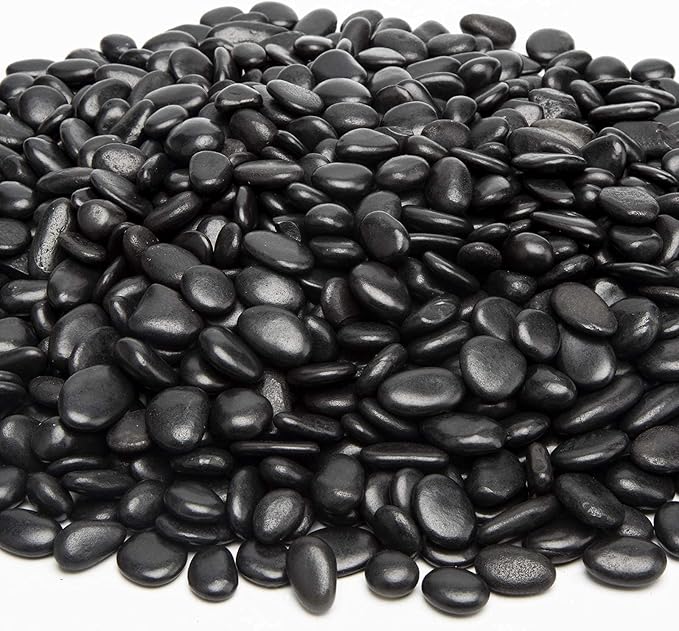 Black Small Decorative Pebbles - 2LB Gravel River Rock,Natural Polished Decorative Stones 3/8" Gravel Size,Pebbles Gravel for Bamboo Plants,Succulent,Home Decor,Landscaping,Vase Fillers and More.