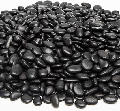 Black Small Decorative Pebbles - 2LB Gravel River Rock,Natural Polished Decorative Stones 3/8" Gravel Size,Pebbles Gravel for Bamboo Plants,Succulent,Home Decor,Landscaping,Vase Fillers and More.