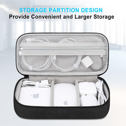 Lacdo Electronic Organizer Travel Cable Organizer Bag Pouch Tech Electronic Accessories Carry Case Portable Double Layers Charger Case for Cable, Cords, Charger, Earphone, Power Bank, Black