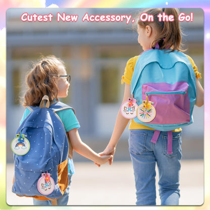 Pllieay 6PCS Embroidery Kit for Kids, Needlepoint Kits for Beginners with Pre-Printed Pattern, 6Pcs Hoop, Threads, Keychains and Instructions, Kids Cross Stitch Kits Supplies for Crafting