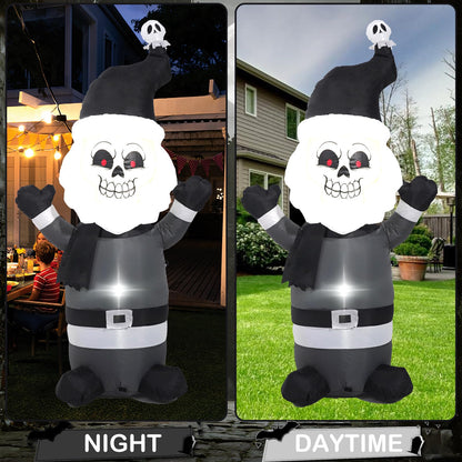 HZGEDJTG 6FT Grey Old Man Outdoor Inflatable Decoration with Built-in LED Lights, Suitable for Holiday Decorations in Yards, Lawns, and Terraces