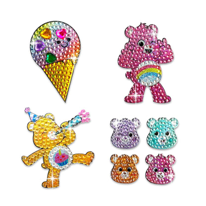StickerBeans® Rhinestone Stickers – Care Bears 2 Sticker Pack, 2” x 2” Each, Unique Sparkly Cut-to-Shape for Collecting, Trading, Decorating Laptops, Phone Cases, Scrapbooks