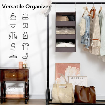 GRANNY SAYS 3-Shelf Closet Organizers and Storage, Foldable Hanging Closet