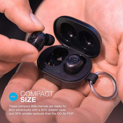 JLab JBuds Mini True Wireless Bluetooth Earbuds + Charging Case, Charcoal Black, IP55 Sweat and Dust Proof, Bluetooth Multipoint, Be Aware Audio, 3 EQ Sound Settings, Crystal Clear Calls