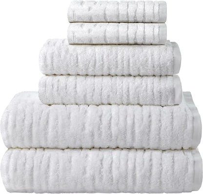 SKL Home CloudSoft 100% Cotton Luxury 6-Piece Towel Set, 600 GSM, Ultra Plush &