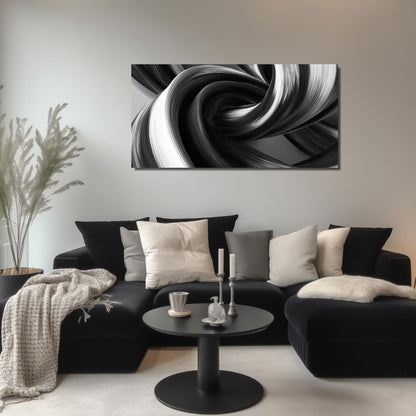 CIRABKY Modern Prints Wall Decor for Office Black and White Abstract Wall Art for Bedroom Minimalist Pictures for Living Room 24 x 48 Inch
