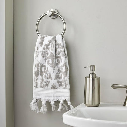 SKL Home Mirage Fringe 100% Turkish Cotton Hand Towel, 16x26 in