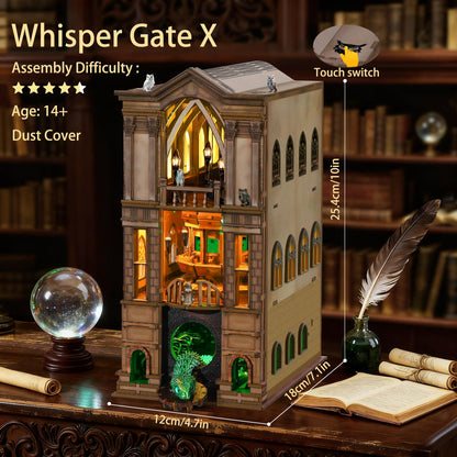 Book Nook Kit - DIY Magic Booknook for Adults & Teens, 3D Wooden Puzzle Bookshelf Insert with LED Lights, Unique Creative Craft Gift for Home Decor & Model Building