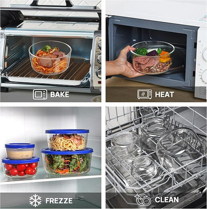 Vtopmart 4 Pack Glass Bowls